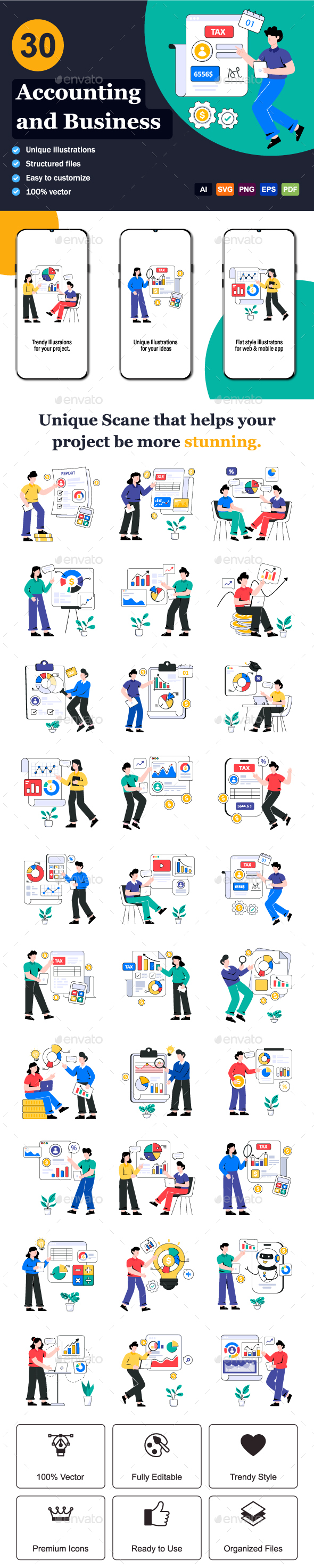 30 Accounting And Business illustrations