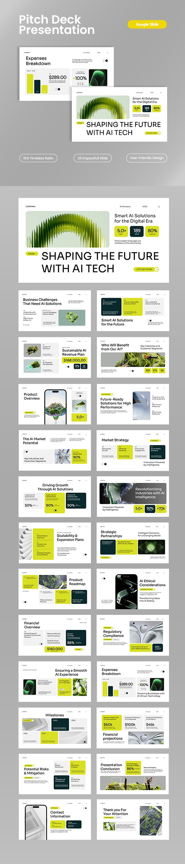 White Green Modern AI Company Pitch Deck Presentation