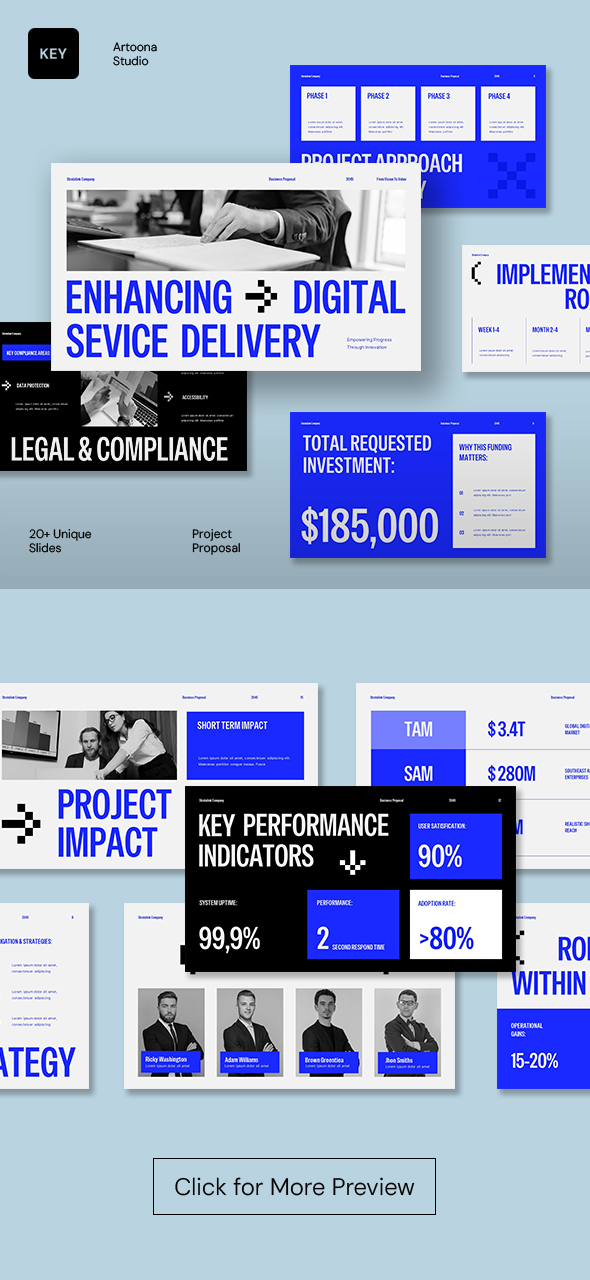 White Blue Creative Digital Service Project Proposal Keynote Presentation