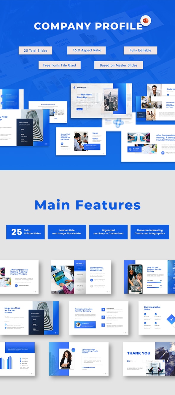 Compana - Company Profile PowerPoint Presentation Template
