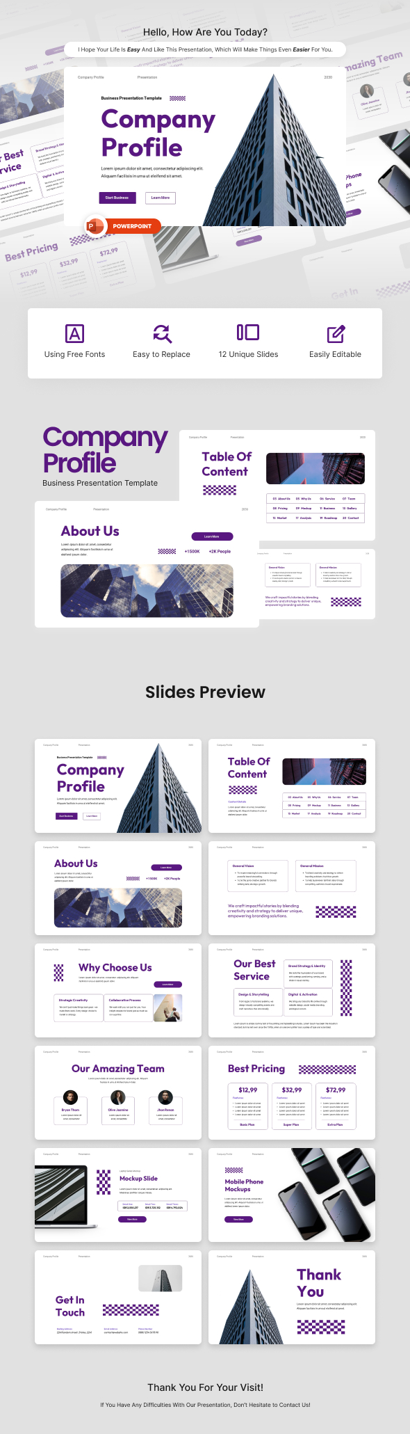 Company Profile Presentation Template