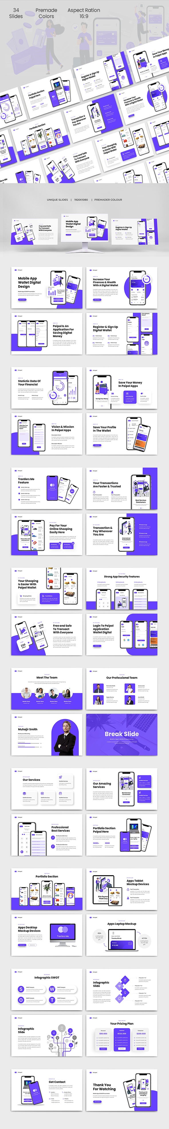 Paipol - Mobile App & SAAS Powerpoint Template