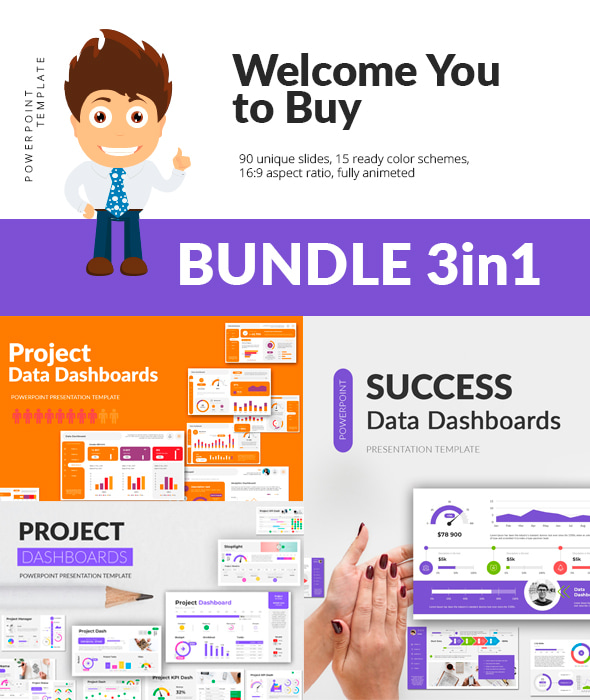 BUNDLE Project Dashboards PowerPoint Presentation Template