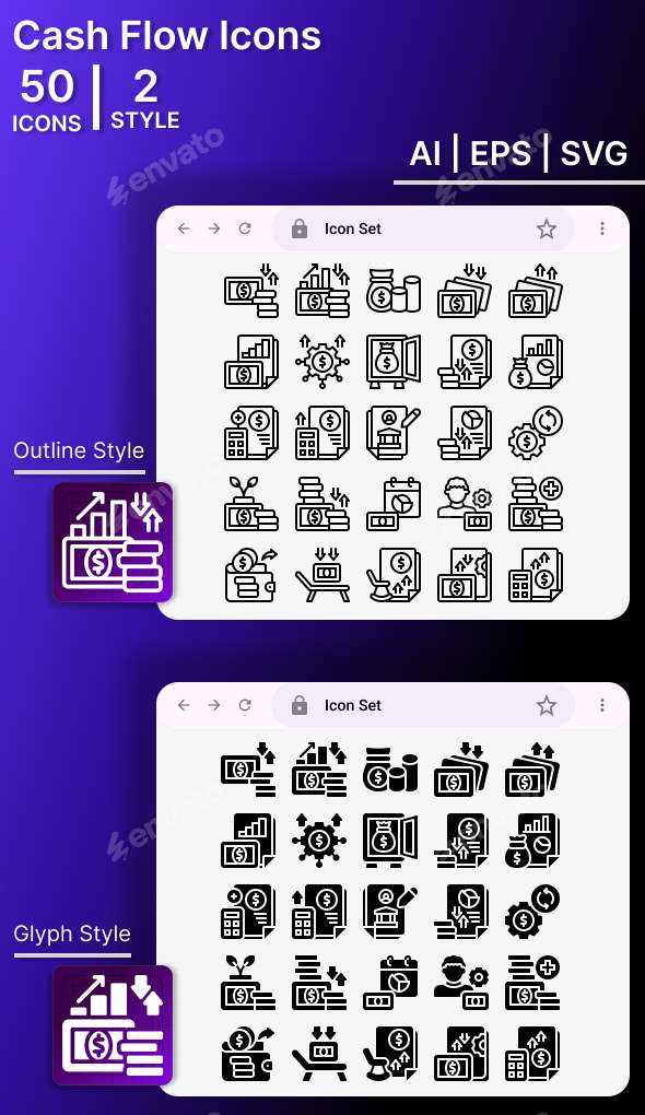 Cash Flow Icon Set