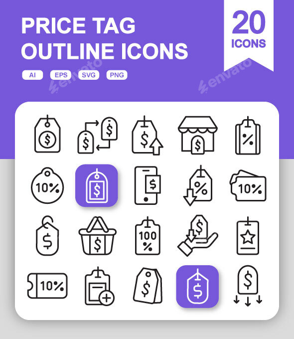20 Price Tag Icons