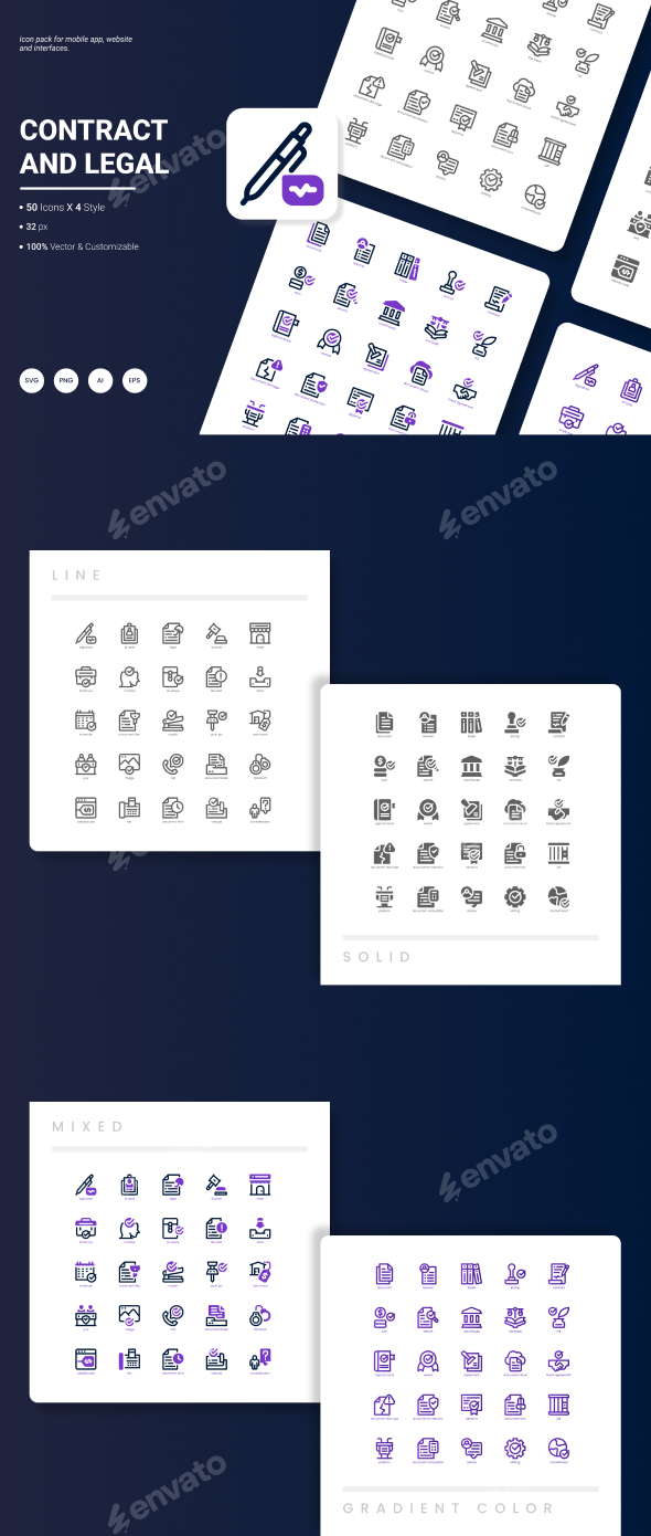 Contract and Legal Icon Pack