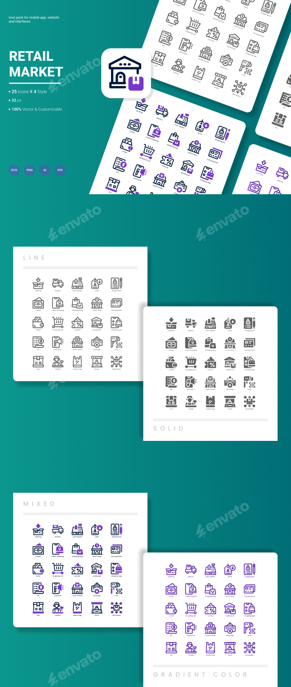Retail Market Icon Pack