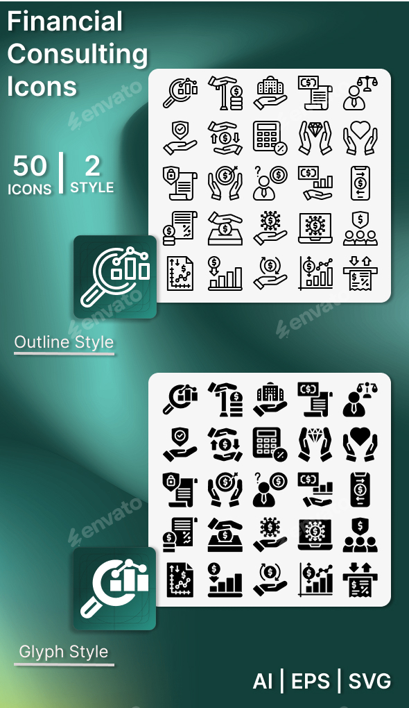 Financial Consulting Icons Set