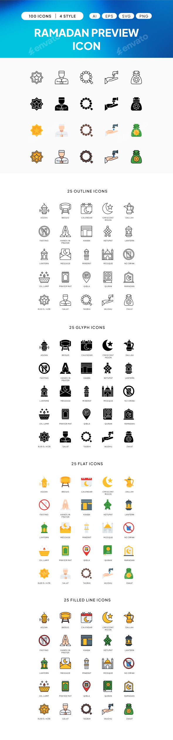 Ramadan Icon Set