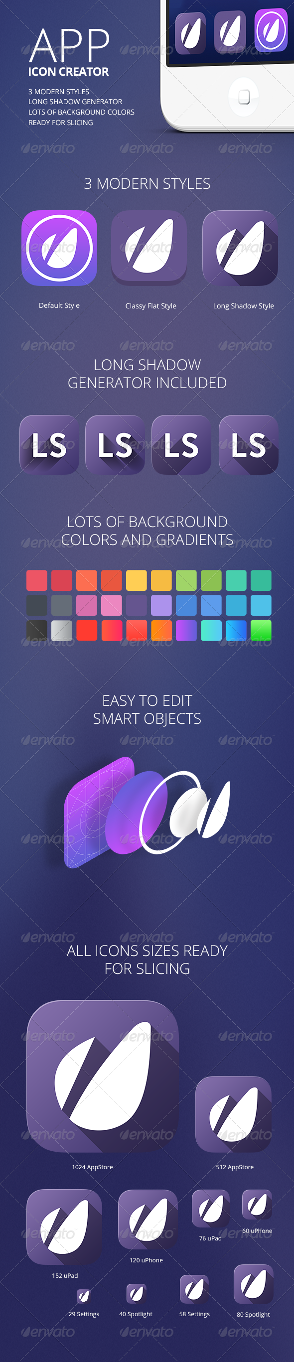 App Icon Creator with Flat Shadow Generator