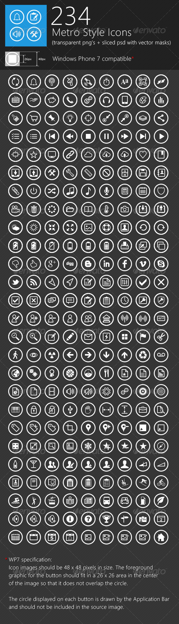 234 Unique Metro Style Icons