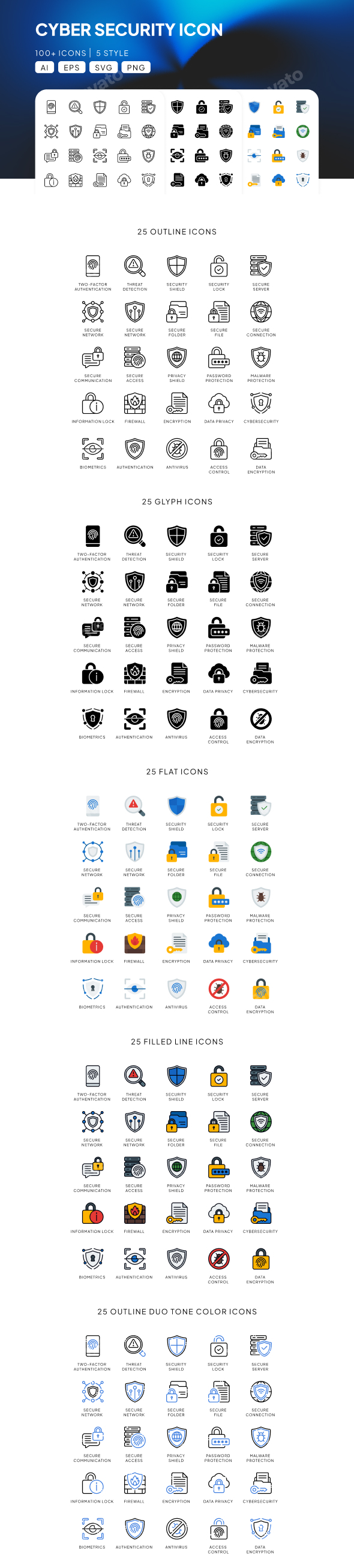 Cyber Security Icon Set