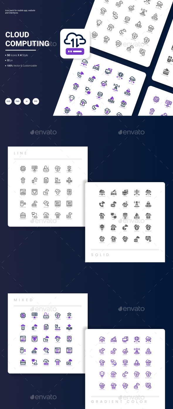 Cloud Computing Icon Pack