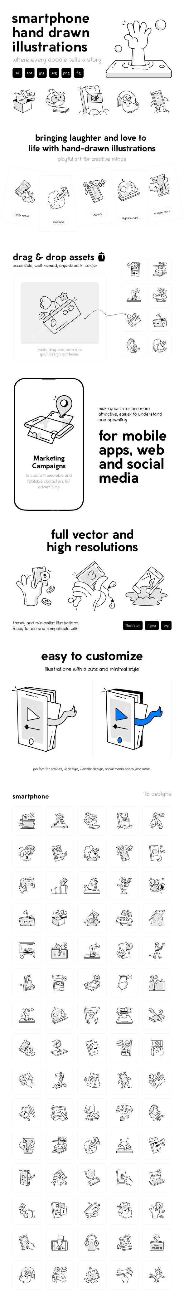 Smartphone Doodle Icons
