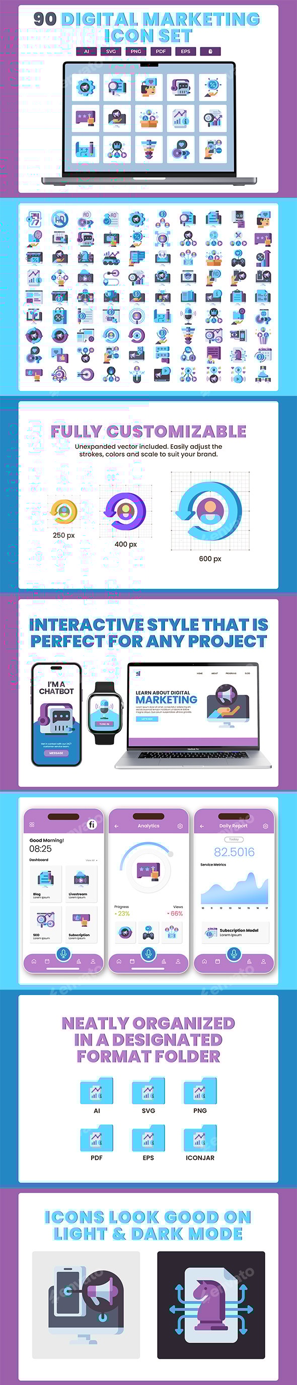 Digital Marketing Icons Dazzle