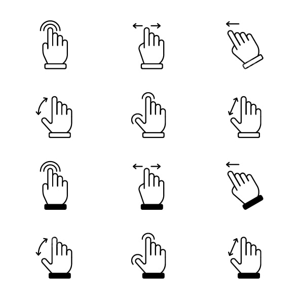 Touch Gesture Icon Set