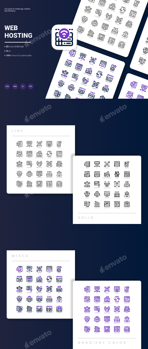 Web Hosting Icon Pack