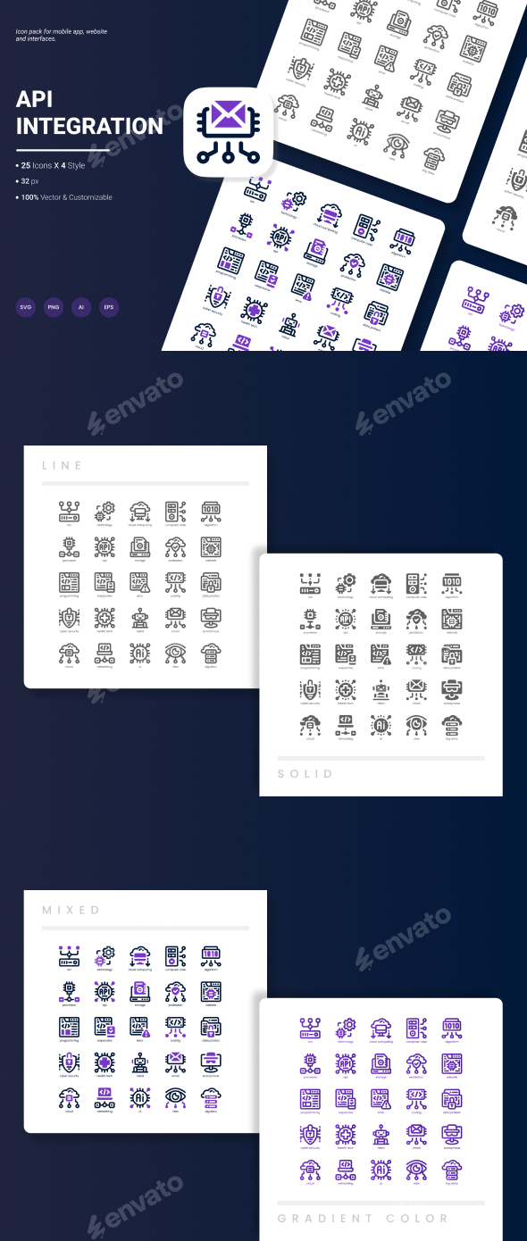 API Integration Icon Pack