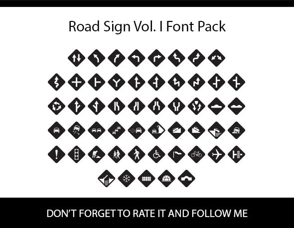 Road Sign Vol. I Font Pack