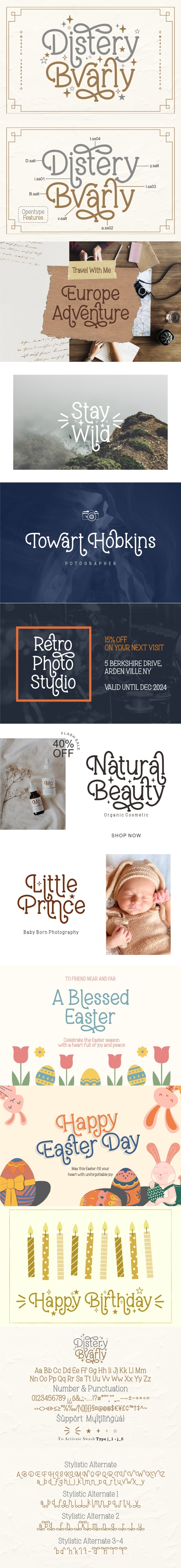 Distery Bvarly - Display Font