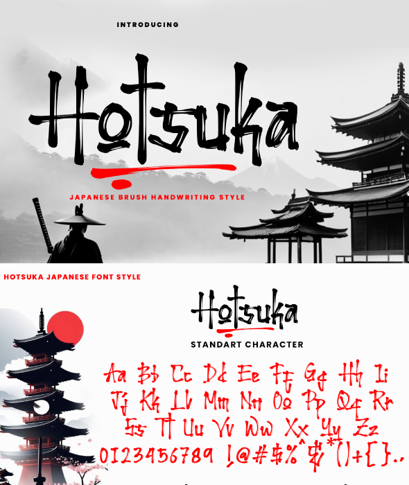 Hotsuka - Japanese Brush Font