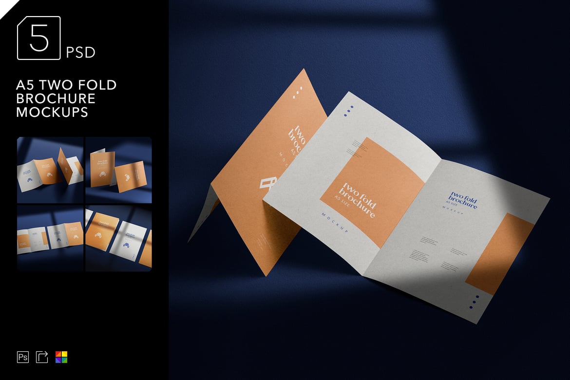 A4 Bifold Brochure Mockup