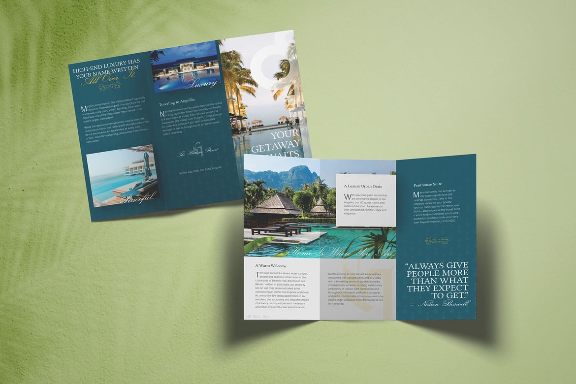 Luxury Historia Resort Trifold Brochure