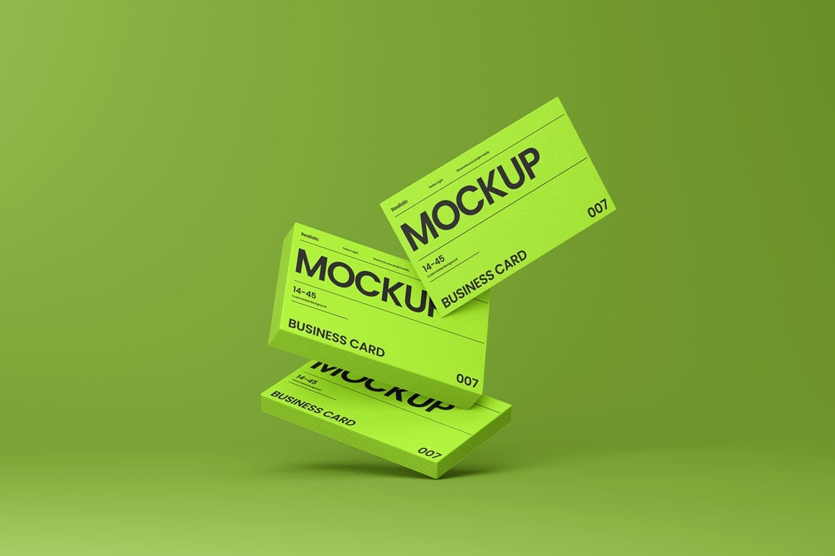 Vibrant Green Business Card Mockup