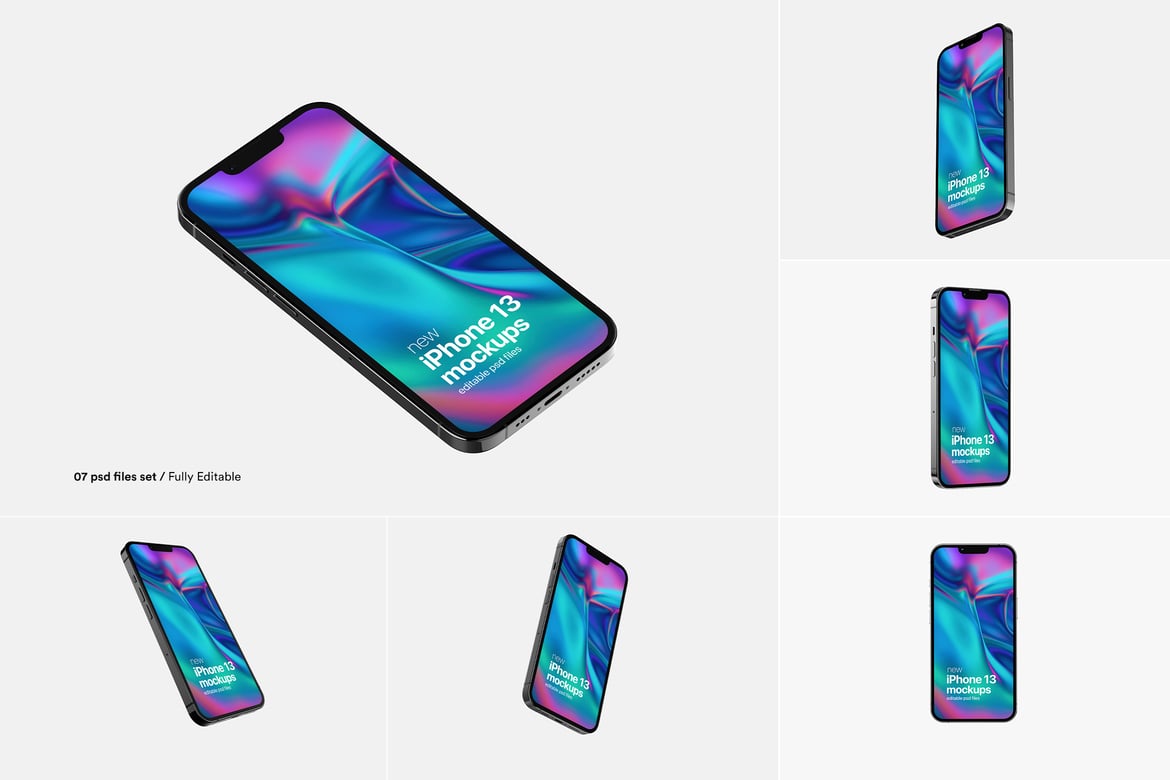 Realistic iPhone Mockup Set