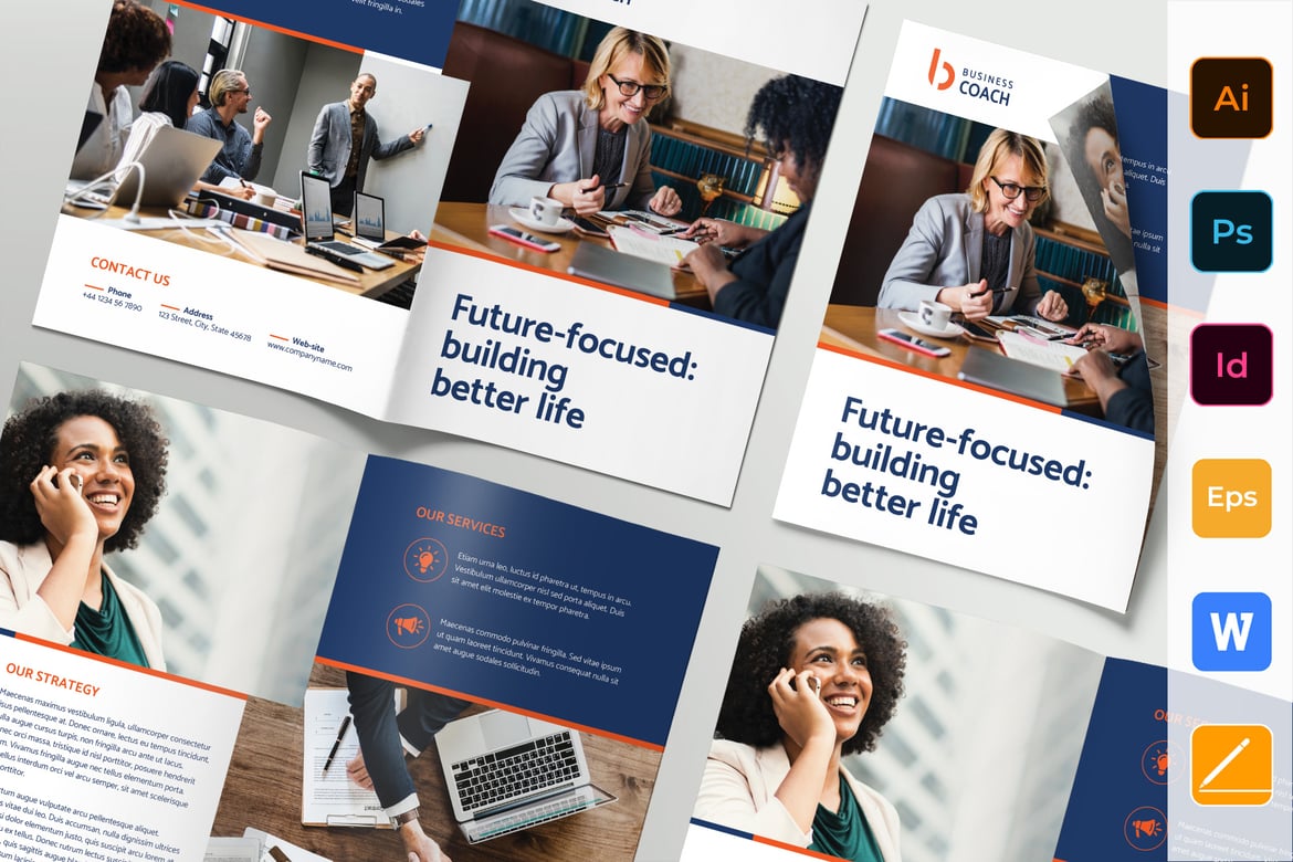 Modern Business Coach Bifold Brochure