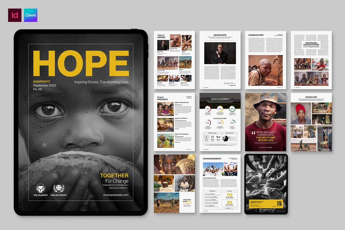 Charity eBook & Digital Magazine Template