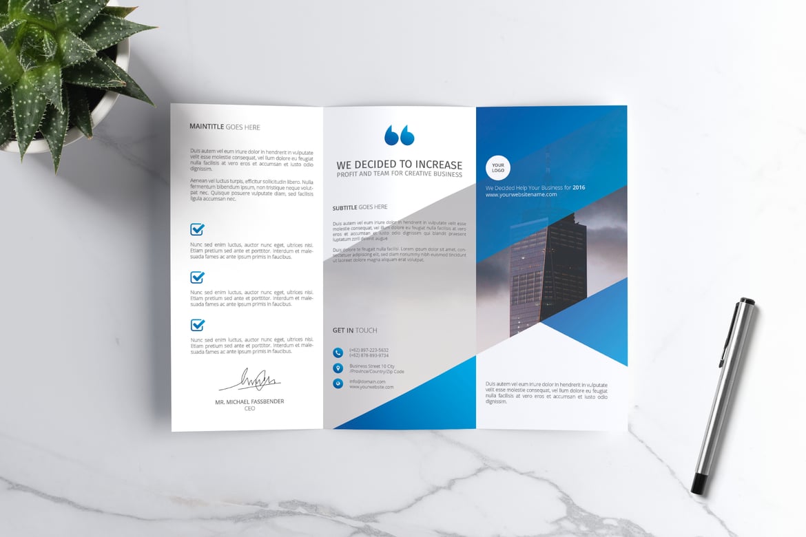 Modern Corporate Trifold Brochure Vol. 03