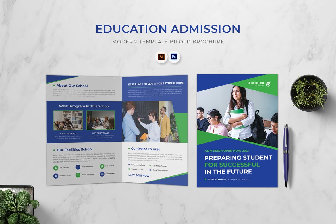 Education Admission Bi-Fold Brochure
