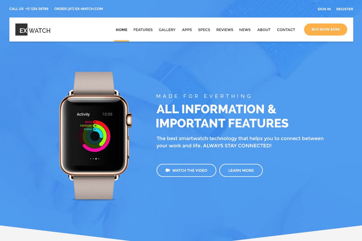 Ex Watch - Single Product Ecommerce Shopify Theme