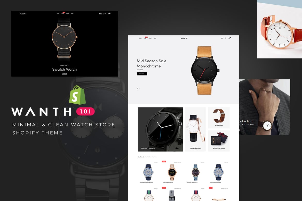 Wanth - Minimal Clean Watch Store Shopify Theme