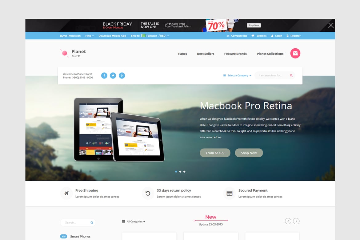 Planet - Tech Store eCommerce Shopify Theme
