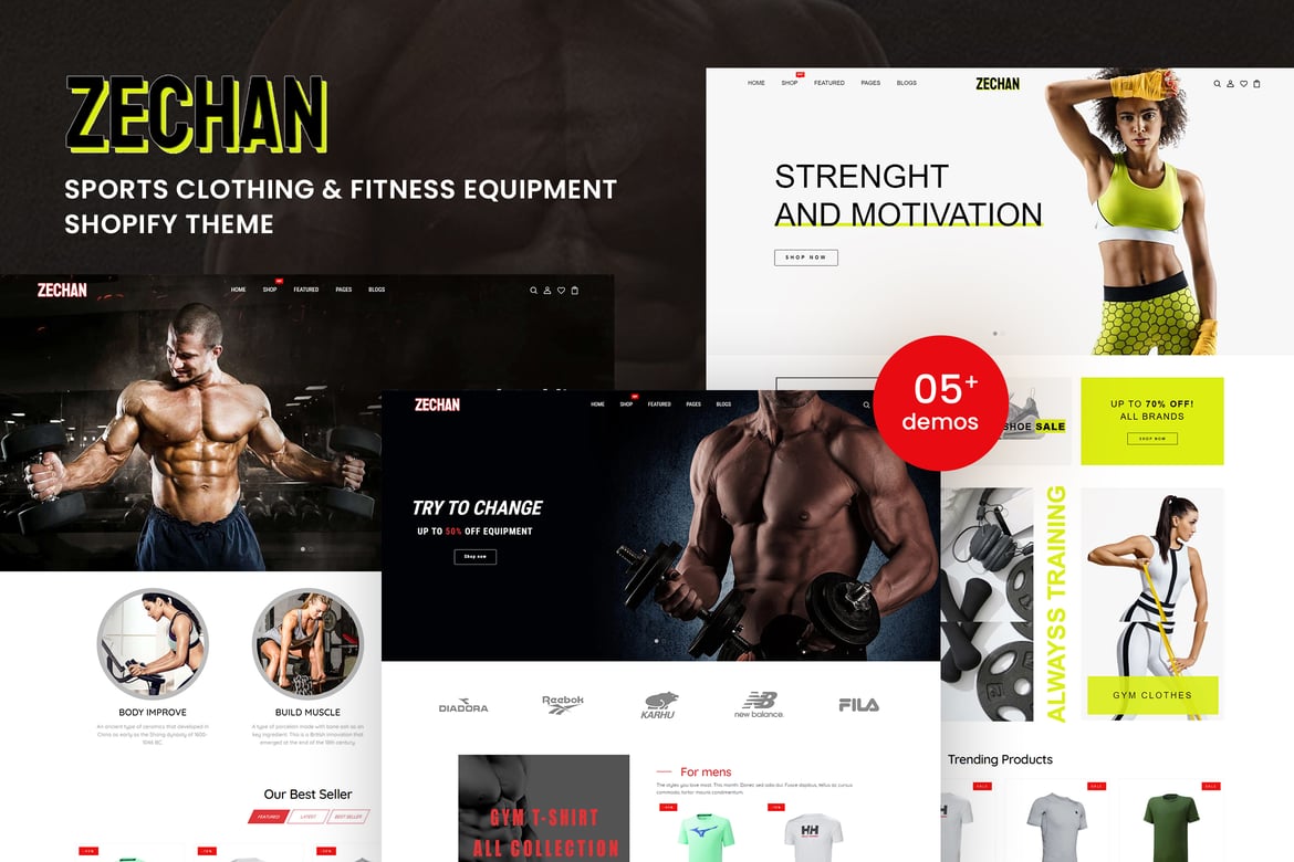 Zechan - Sports Clothing & Fitness Equipment Theme