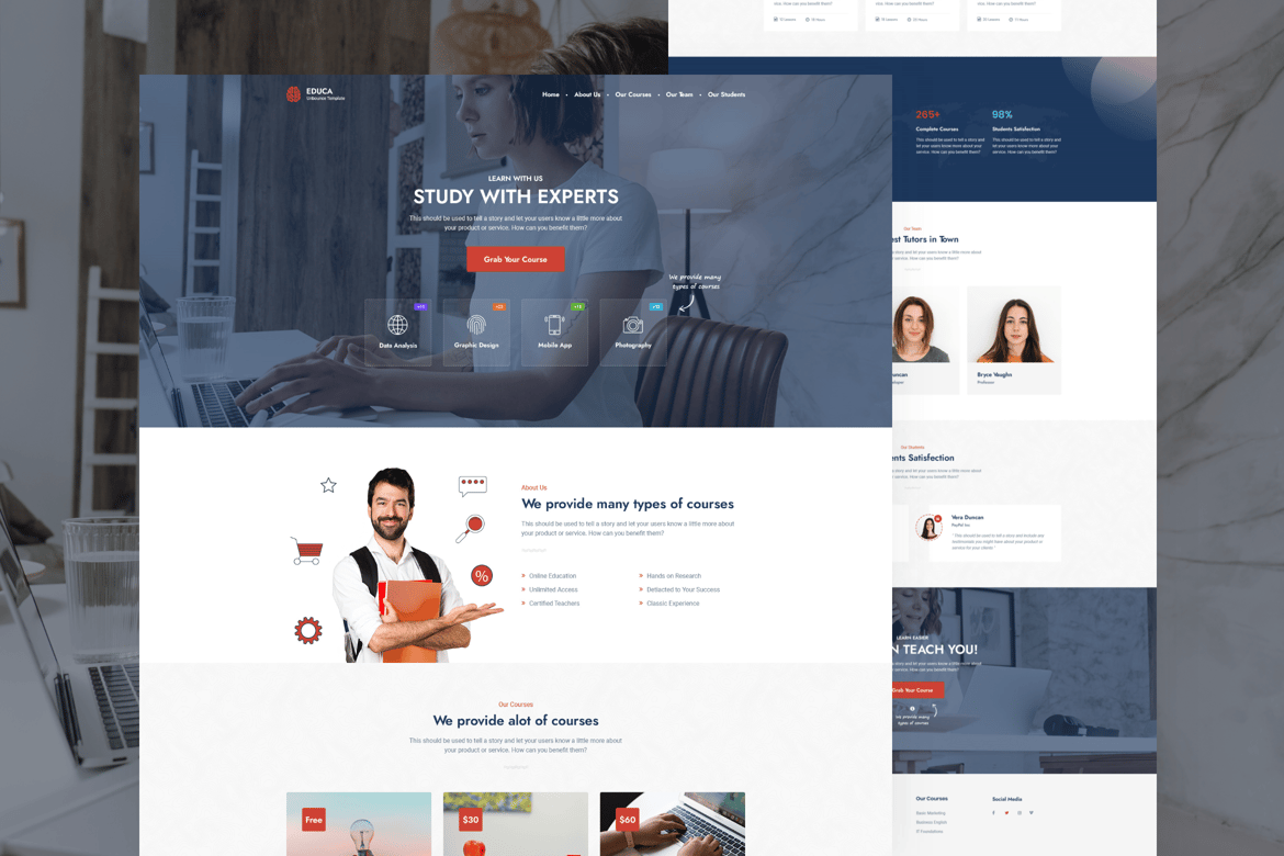Educa - eLearning Unbounce Landing Page Template
