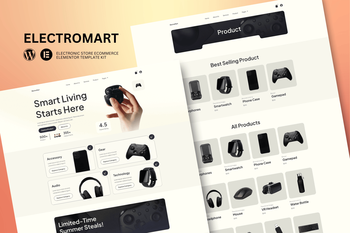 Electromart - E-commerce Electronics Store Elementor Template Kit