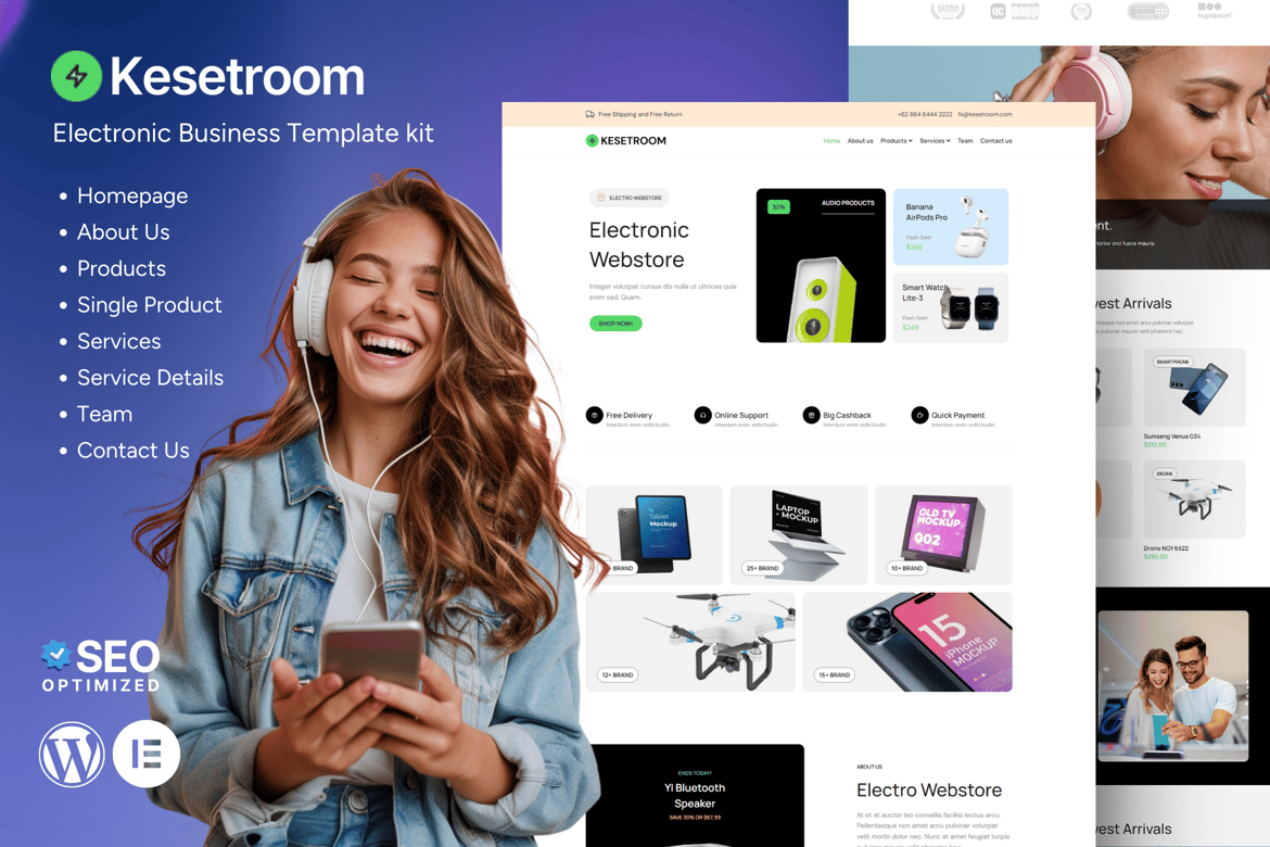 Kesetroom - Electronic Business (Elementor Template Kit)