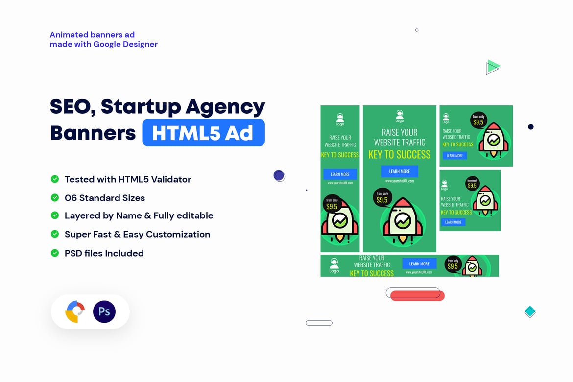 SEO Startup Agency Banners HTML5 Ad