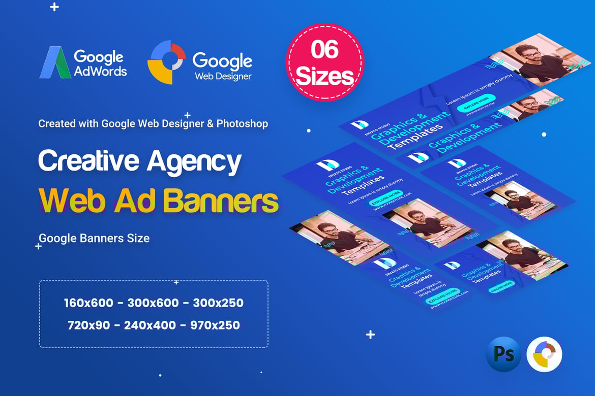 Creative Startup Agency Banners HTML5 (Set D39)