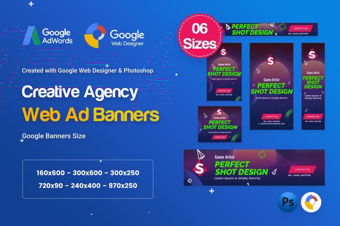 Creative Startup Agency Banners HTML5 (Set D41)