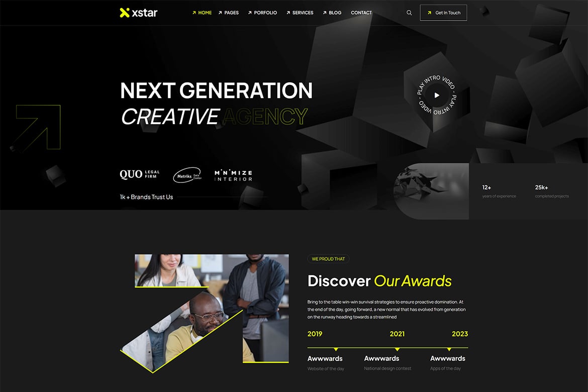 Xstar - Creative Agency Portfolio React NextJS Template