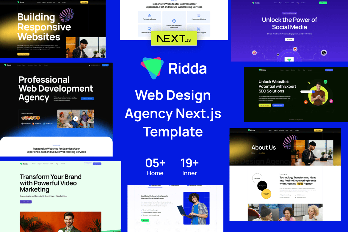 Ridda - Web Design Agency React Next.js Template
