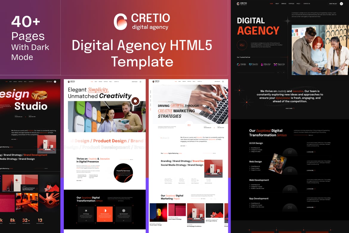 Cretio - Digital Agency HTML Template
