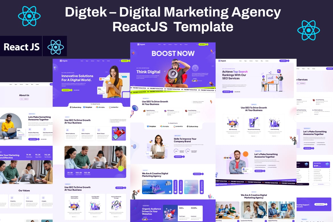 Digtek - Digital Marketing Agency ReactJS Template