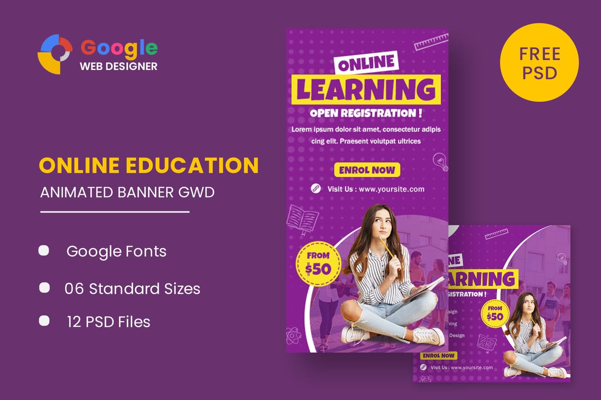 Online Learning HTML5 Banner Ads (GWD)