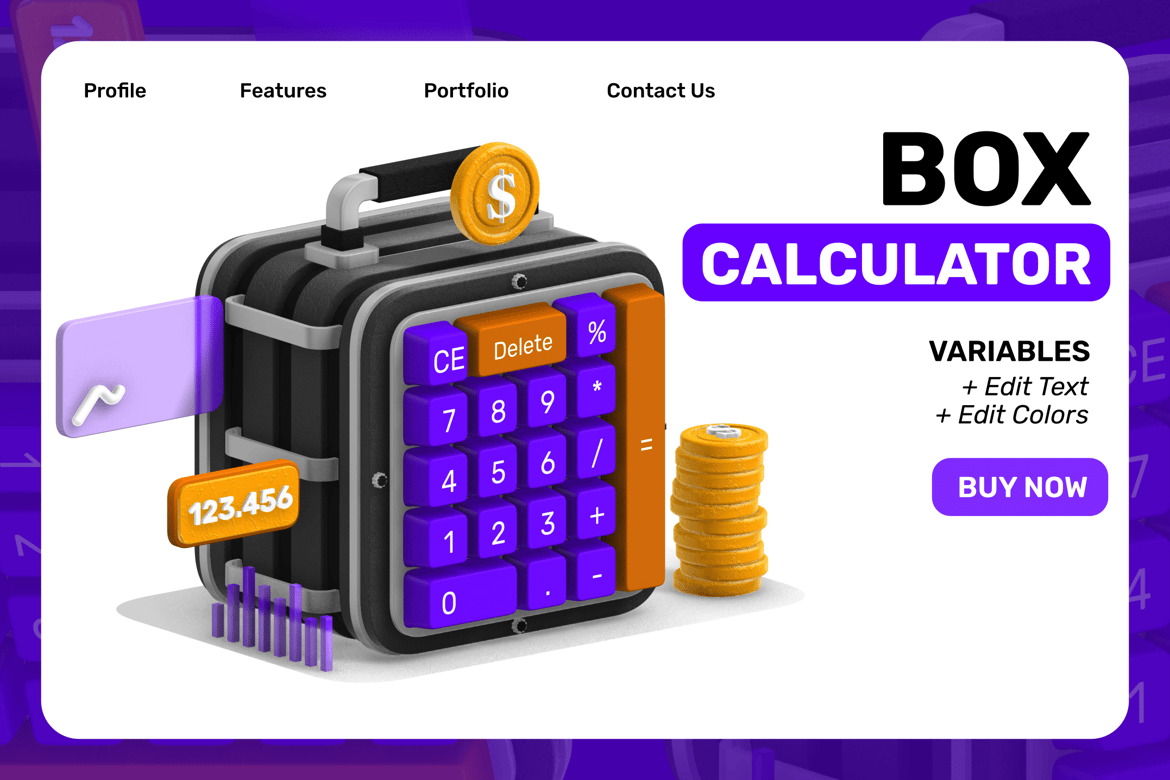 Box Calculator - 3D Icon