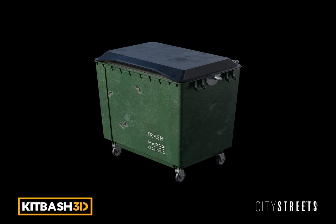 Gritty Green City Dumpster